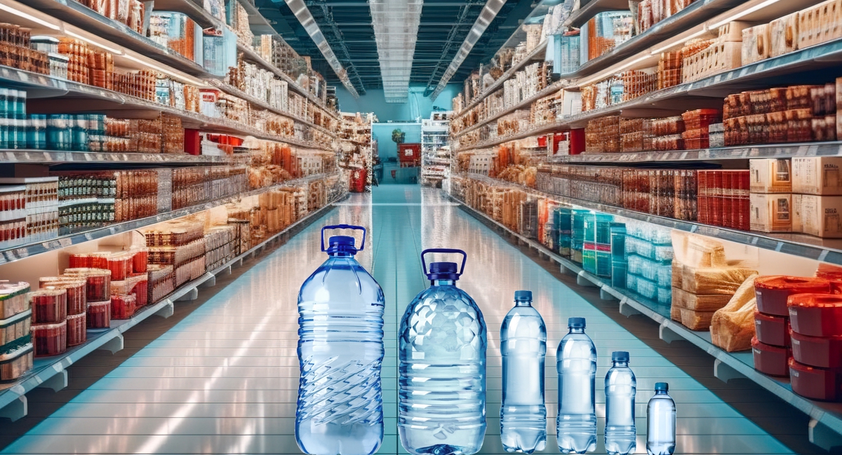 Plastikowe butelki PET jako opakowanie do celów spożywczych - woda w butelkach